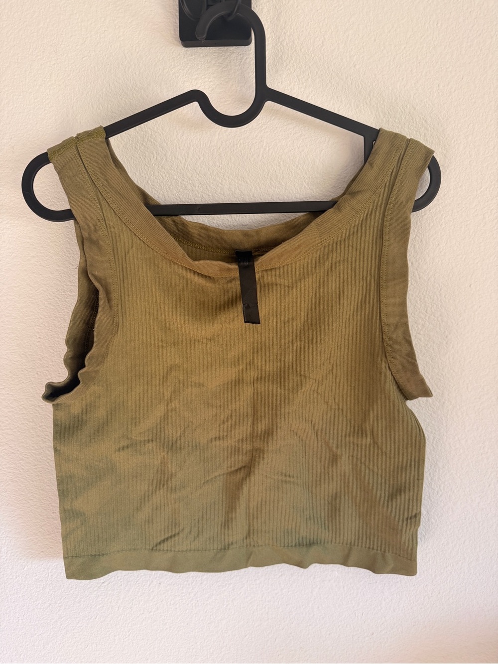 Urban Outfitters Olive Ribbed Crop Tank Top - out from under